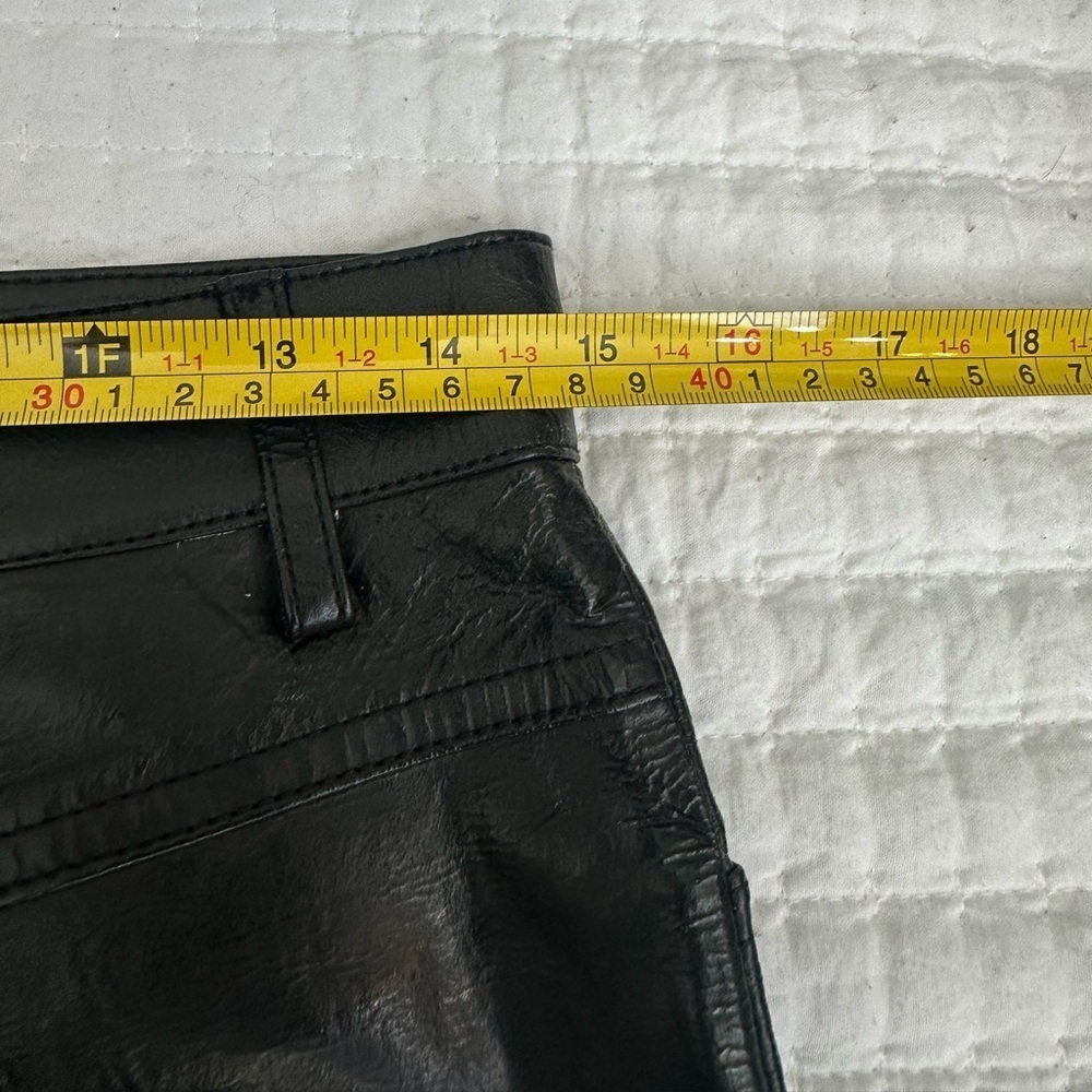 Helmut Lang 100% Lamb Leather Black Mini Skirt Sz Small / 4 - Picture 4 of 8